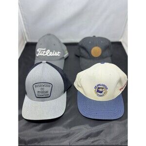 Lot Of 4 Golf Hats Travis Mathew Titleist Bridgestone Bob Hope Adjustable OS